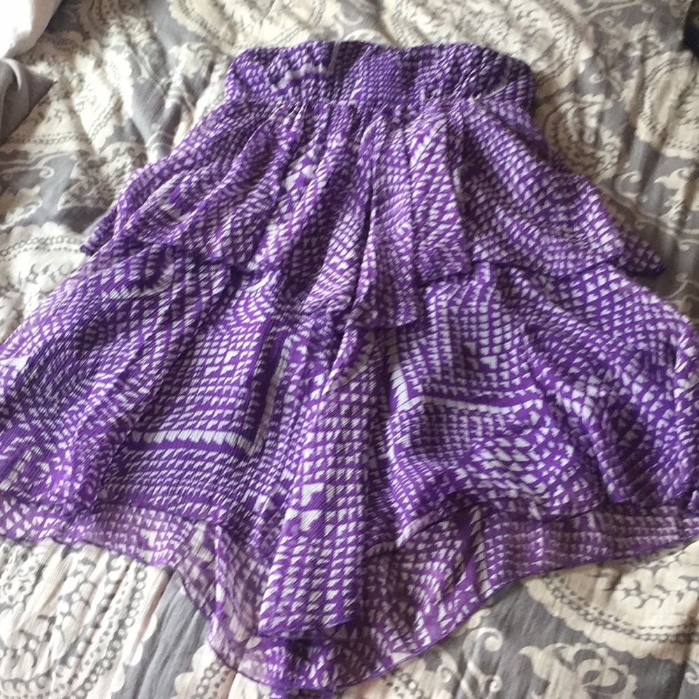 BCBG Maxazaria Purple Strapless Dress S
